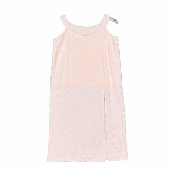 Urban Outfitters Dress Womens Medium Pink Checkered Knit Sleeveless Slit Stretch - Picture 2 of 10